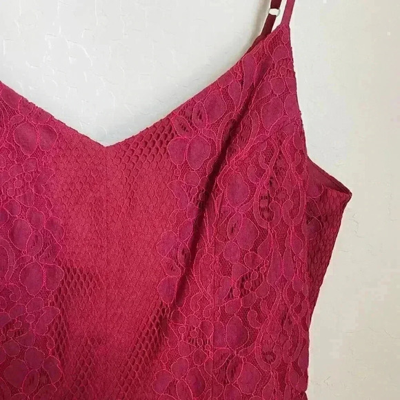 Adelyn Rae Red Lace Skater Dress Size Large - Picture 4 of 16